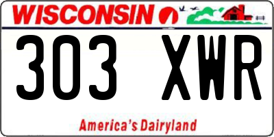 WI license plate 303XWR