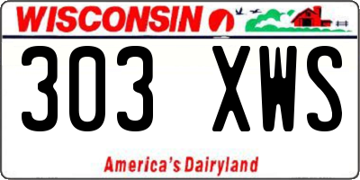WI license plate 303XWS