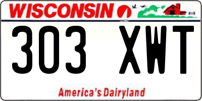 WI license plate 303XWT