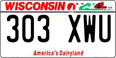 WI license plate 303XWU