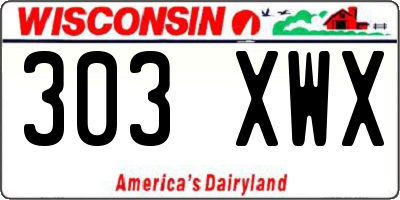 WI license plate 303XWX