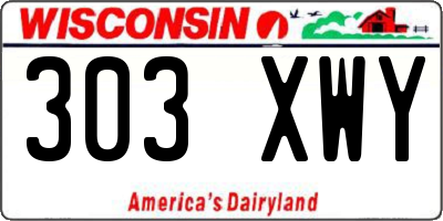 WI license plate 303XWY