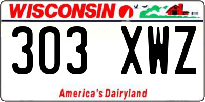 WI license plate 303XWZ