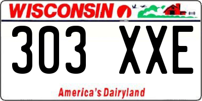 WI license plate 303XXE