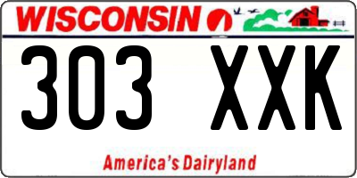 WI license plate 303XXK