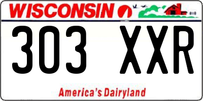 WI license plate 303XXR