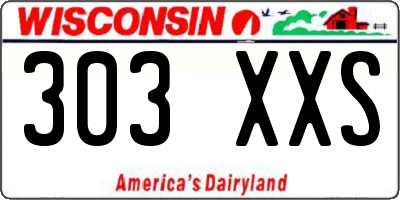 WI license plate 303XXS