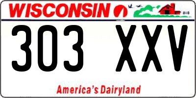 WI license plate 303XXV