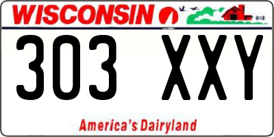 WI license plate 303XXY