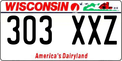 WI license plate 303XXZ