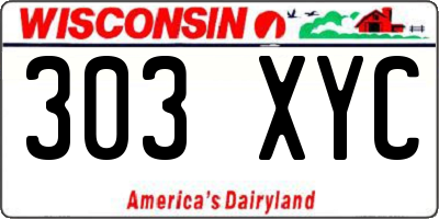 WI license plate 303XYC