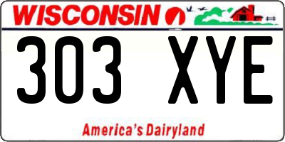 WI license plate 303XYE
