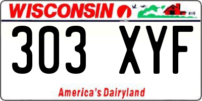 WI license plate 303XYF