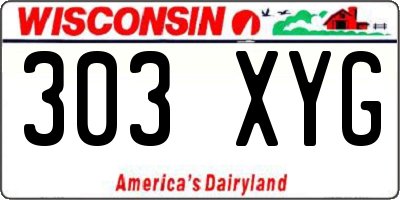 WI license plate 303XYG