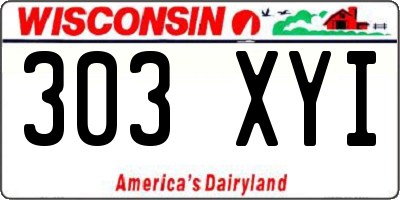 WI license plate 303XYI