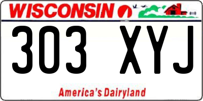 WI license plate 303XYJ