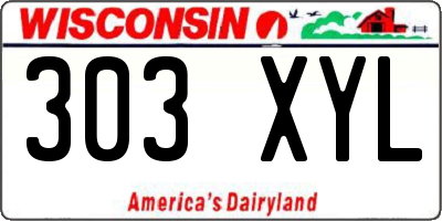 WI license plate 303XYL