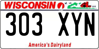 WI license plate 303XYN