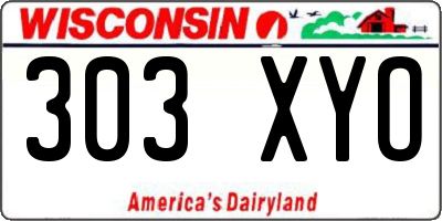 WI license plate 303XYO