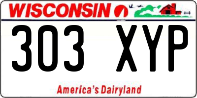 WI license plate 303XYP
