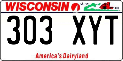 WI license plate 303XYT