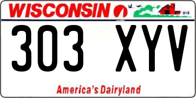 WI license plate 303XYV