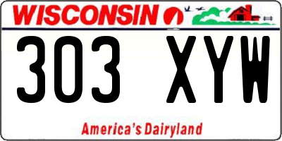 WI license plate 303XYW
