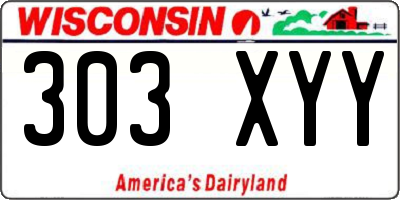 WI license plate 303XYY