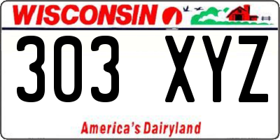 WI license plate 303XYZ