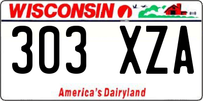 WI license plate 303XZA