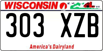 WI license plate 303XZB