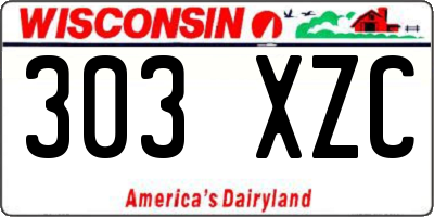 WI license plate 303XZC