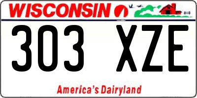 WI license plate 303XZE