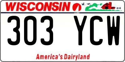 WI license plate 303YCW