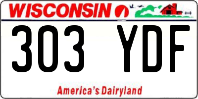 WI license plate 303YDF