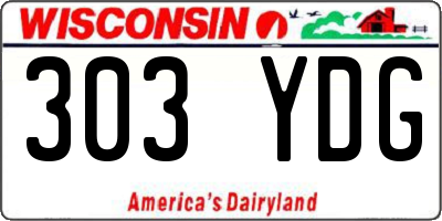 WI license plate 303YDG