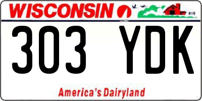 WI license plate 303YDK