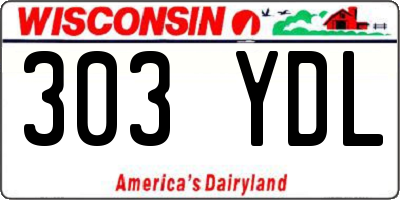 WI license plate 303YDL