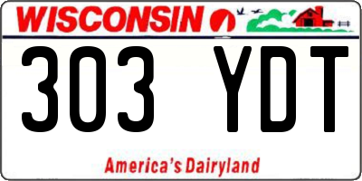 WI license plate 303YDT