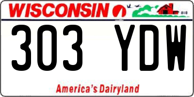 WI license plate 303YDW