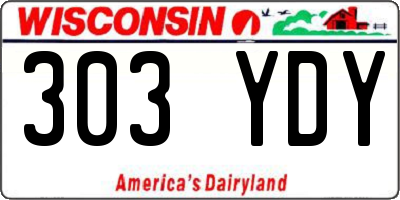 WI license plate 303YDY