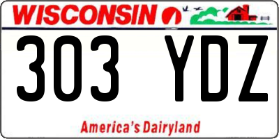WI license plate 303YDZ