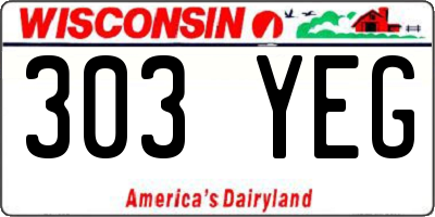 WI license plate 303YEG