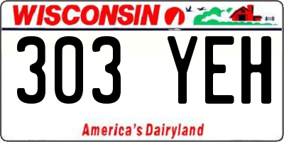 WI license plate 303YEH