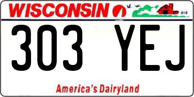 WI license plate 303YEJ
