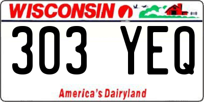 WI license plate 303YEQ