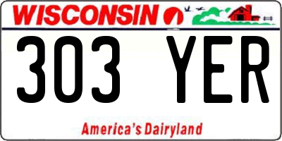 WI license plate 303YER