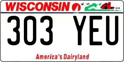 WI license plate 303YEU