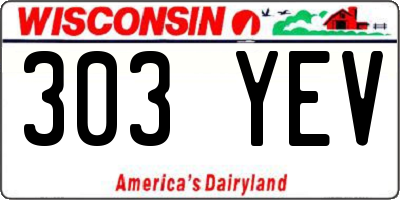 WI license plate 303YEV