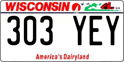 WI license plate 303YEY